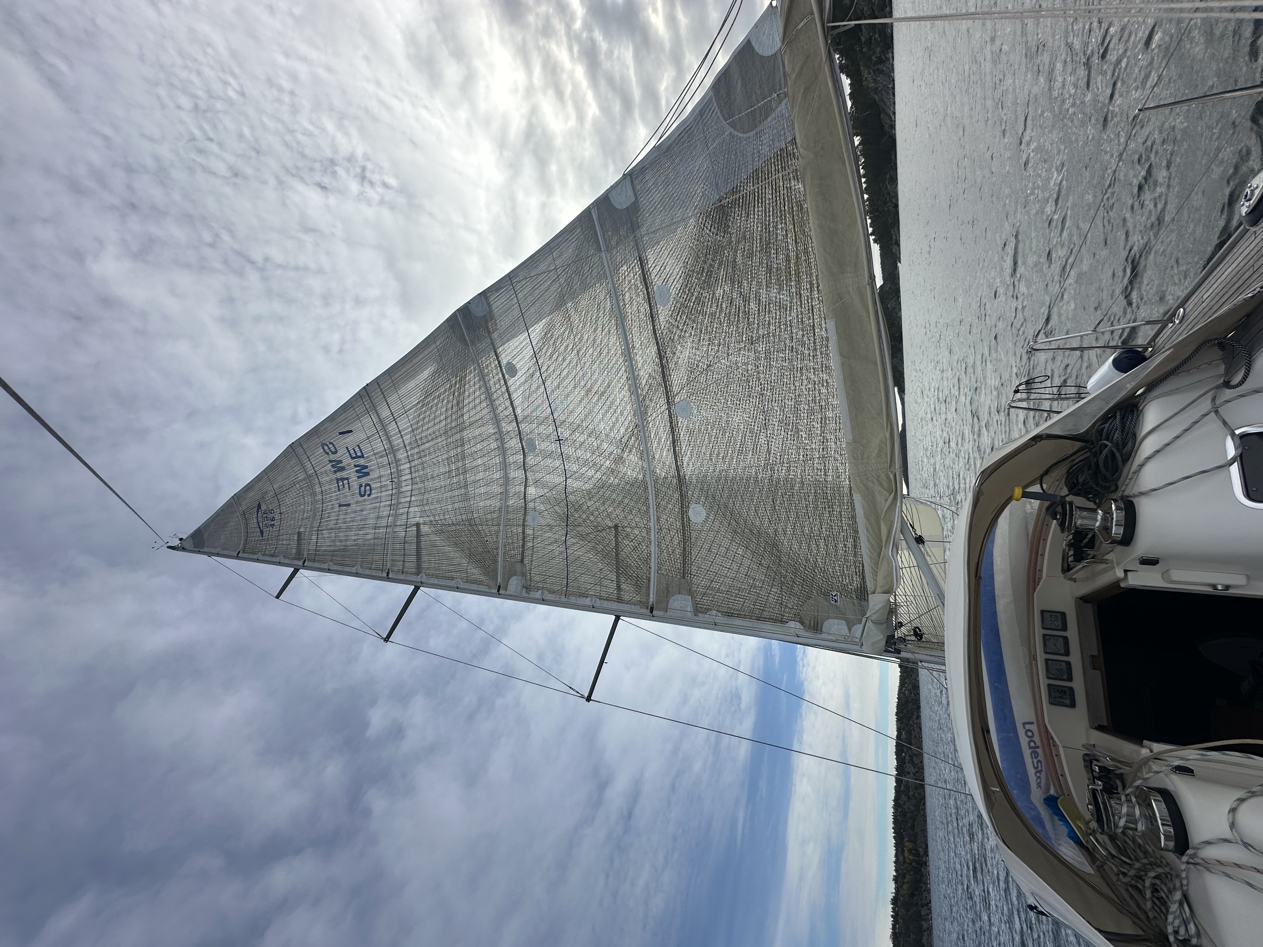 Working the cockpit as the sun goes down